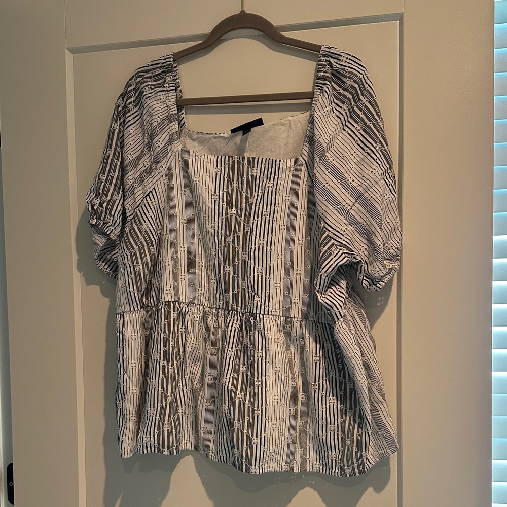 Striped Black and White Women's Top